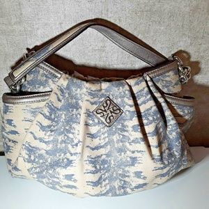 Simply Vera Vera Wang Alicia Hobo Handbag Purse White, Blue Gray & Silver